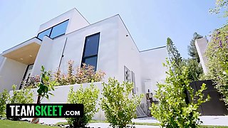 Babysitter has a thick punch on her chief, and she's decided to ruin his life with her teen snatch