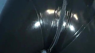 Solo 1: Showcasing Studio, Black Latex Catsuit, and Huge Red Cobra Strap-on