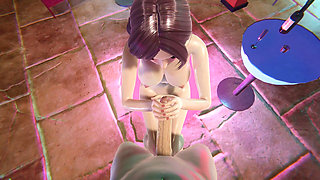 Nakai Yukino Pool Party in a Bikini No Hands Blowjob Wet Titjob and Face Cumshot with Sitting Handjob in 3D Hentai