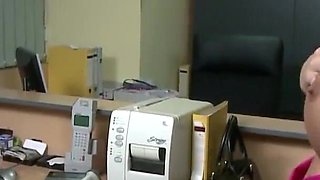 Hot Angel Night with huge tits sucks huge cock in the office room
