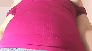 Giant Cameltoe Colombian Masturbates for Her Client with Her Vagina Marked in Leggings