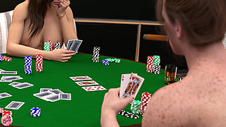 My wife with huge tits plays Strip Poker and ends up losing to huge cocks - Jazziuu