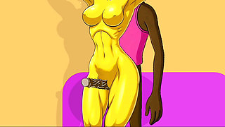 New Fitness Trainer With a Big Black Cock for a Married Housewife. Cartoon. Simpson Parody