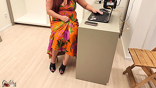 Furniture Saleswoman Seduces Client with Her Sexy Feet - Foot Worship - Foot Fetish - High Heels - Cock Teasing - Soles Licking