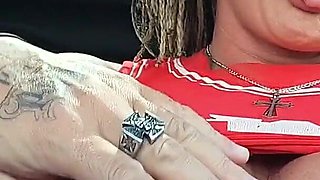 I Take Out My Tits and Fuck Myself in the Car so They Can See Me.