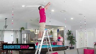 Daughterswap - adorable women macy meadows & Krissy Knight interchange step-dads and squirt on their cocks