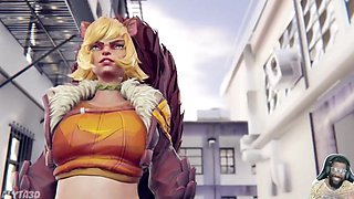 Thicc Ass Squirrel Girl Gets Her Ass Slapped, Tracer Gets Fucked By Big Dick Pharah, Bald Pussy Mai Fuck - 3d Animated