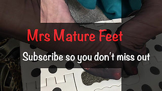 Mrs Mature Feet Have Some Me Time with One of Her Small Favourite Toys