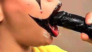 Naughty Clown Fucks Her Throat with a Fuck Machine