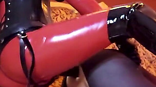 Asian Dominatrix Pegging Slave
