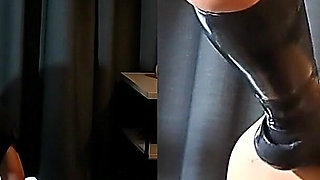 With the Latex Foot in the Slave Cunt
