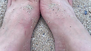 Beach Day Rub My Big Sexy Feet in the Sand