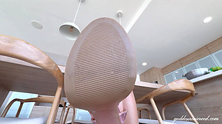 Giantess Little Man Leg Worship- Ebony Giantess Goddess Rosie Reed Little Man Leg Worship POV with Cum Eating Instruction