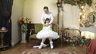 Mature Man and a Gothic Beauty in a Dark, Tempting Encounter