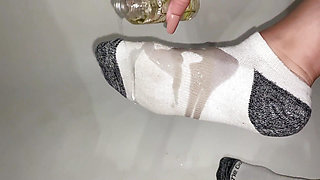 Foot Oil Massage in Ankle Socks