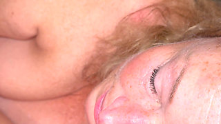 Oral MILF Blonde, Freckles, Green Eyes Sucks Daddy