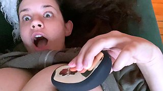 Big boob brunette masturbates on webcam
