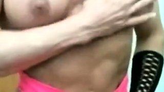 Muscular Amateur Woman Squirts with Her Big Clit