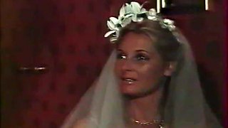 Romantic sex of beautiful blonde bride with her horny groom
