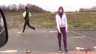 Gina Gerson - Ultra Skinny Runner Speak Russian To Stranger Who Fuck Her Tight Pussy 7 Min
