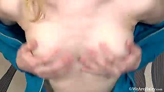 Stripping and glass dildo play with Arianna - WeAreHairy
