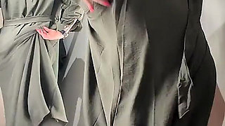 Sweet Busty MILF Changes Clothes and Tries on Different Outfits While Touching Herself