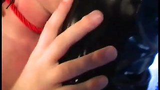 Femdom hottie in latex makes her slave be a good ass fucker