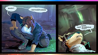 Unshaved comic character gets inflated with cum in a wild internal assfuck scene