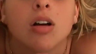 Blonde Teen Babe Cock Sucker for Huge Dick in Her Mouth Cum Swallow