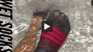 Wet Sock Fetish in Athletic Socks