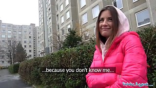 Public agent hot russian dark haired with tattoos loves taking Big Dick