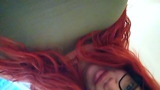 European amateur redhead masturbates on webcam