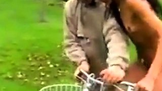 Riding her Bicycle outdoor