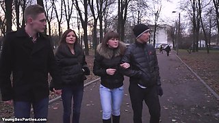 Russian amateur teens foursome sex