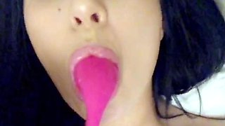 Blonde tight pussy babe solo toy fun in glamour masturbation