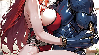 Sex machine robot-woman AI generated