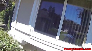 Jogging skank harshly pussypounded by male domination