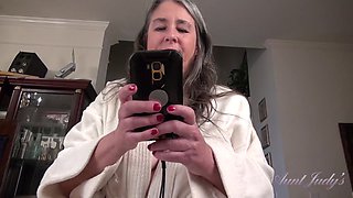 Your Step-Auntie Grace Catches You with Porn, Gives You The Real Thing Instead