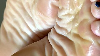 Maiden Starts the Day off with Foot Tease, Hand Job, Pussy Fingering and Spanking