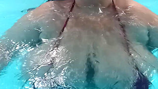 Some Fun in the Pool Wearing My Red Bikini