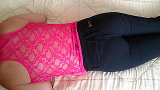 Mature wife lets her stepson's friends watch her masturbate