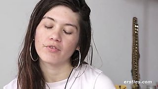 Ersties - Julia W inserts a butt plug before fingering herself