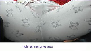 Turkish MILF Yaniyo Masturbates in Pajamas - Big Natural Tits & Dirty Talk - HD Porn