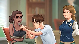 Wild summertime saga with sexy step-sister and moaning in an animated adventure