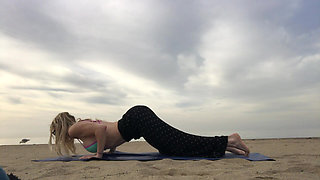 Beach Yoga in Bikini Top