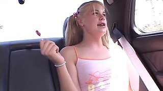 Little Summer finger fucking in back of a car in public