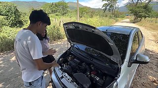 I Take Advantage Of The Fact That My Friends Wife Is A Slut And I End Up Fucking Her In The Middle Of Nowhere While My Friend Is Going Out