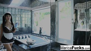 Marica Hase in Japanese Maid Gets Horny Cleaning Up The Bathroom - MaricaHase