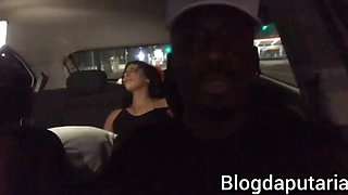 Amateur Couple Fucks in Car - Blowjob & Anal Sex with Black Cock