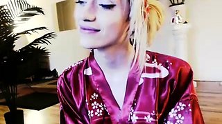 Curly Blonde Teen Records Solo Dildo Masturbation More at